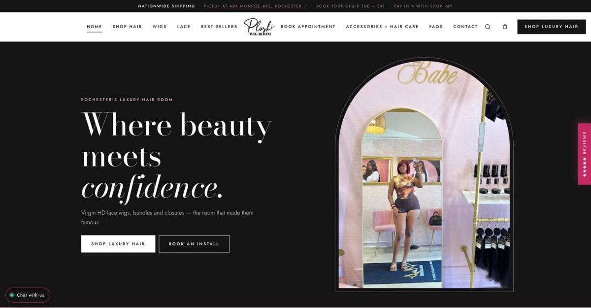 Plush Wig Room website